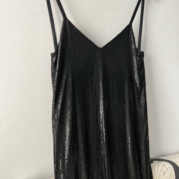 RARE!!! DOUGLAS FERGUSON 70s/80s Black Chainmail Metal Dress S - Picture 3 of 7